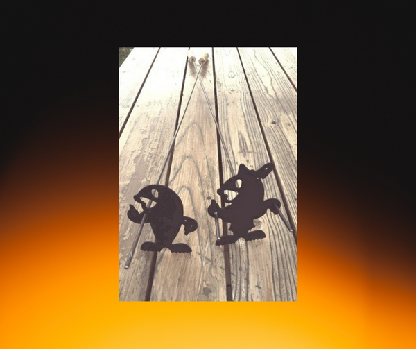 Stainless Steel Cute Fish Weiner and Marshmallow Roasting Stick; set of 2