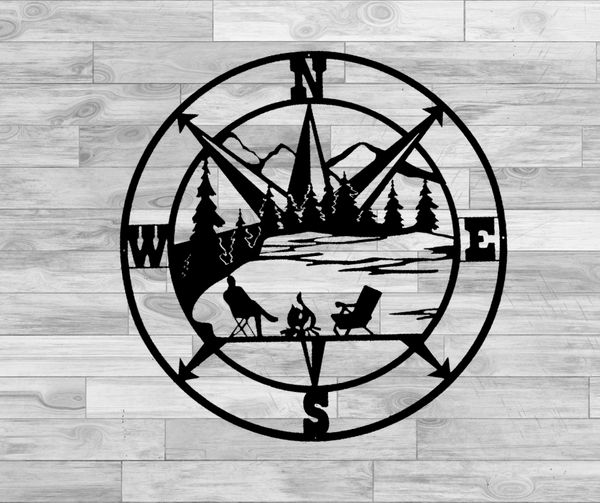 Campfire Lakeside Compass Wall Decor