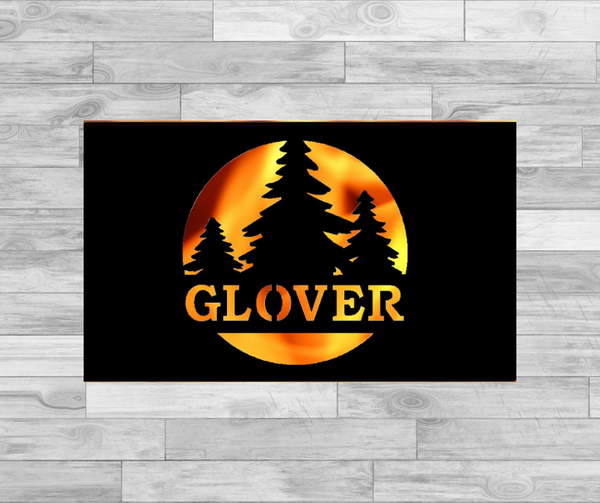 Classic Tree Design Monogram - Fire Panel
