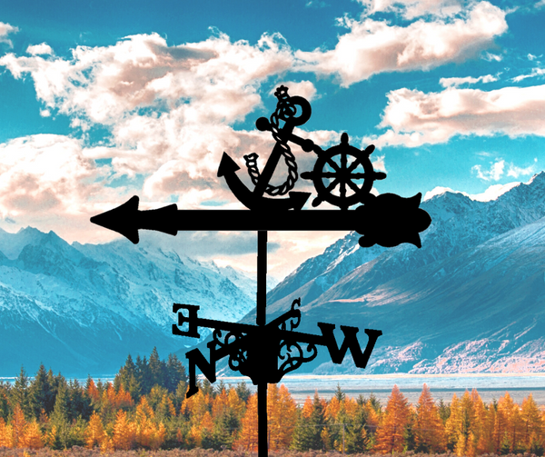 Nautical Anchor and Wheel Weathervane