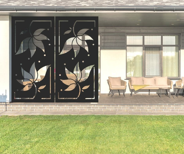 Lotus Flower Zen Decorative Privacy Screen Panel