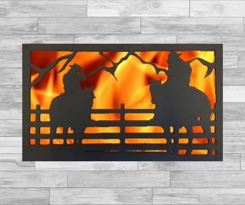 Cowboy  Greeting - Fire Panel