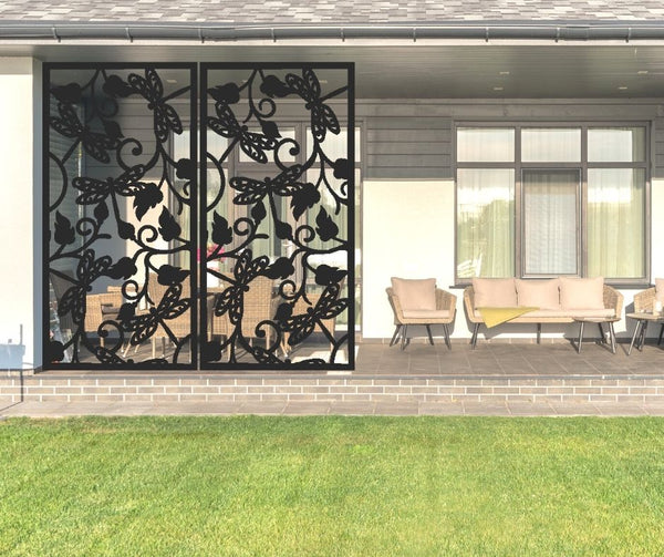 Dragonfly Drama Decorative Privacy Screen Panel