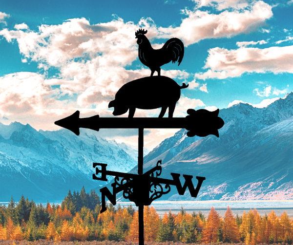 Rooster Pig Weathervane