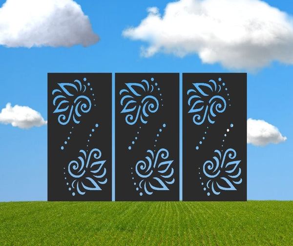Floral Lines Privacy Screen Panel