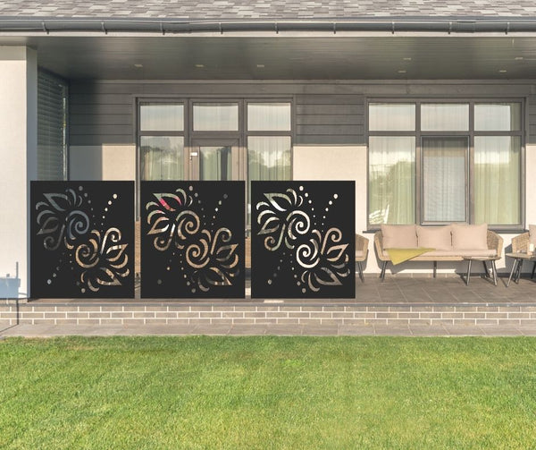 Floral Lines Privacy Screen Panel