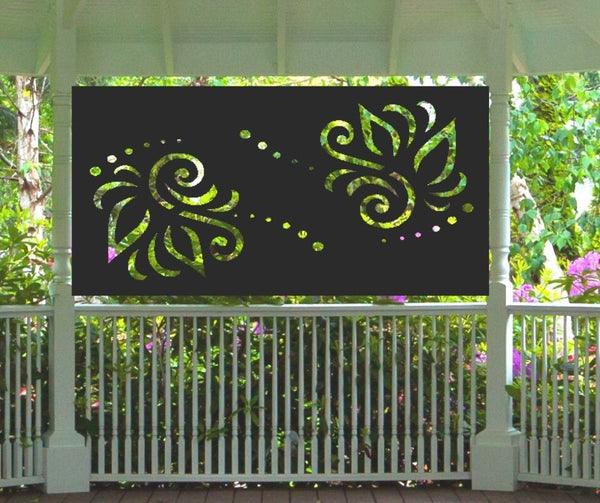 Floral Lines Privacy Screen Panel