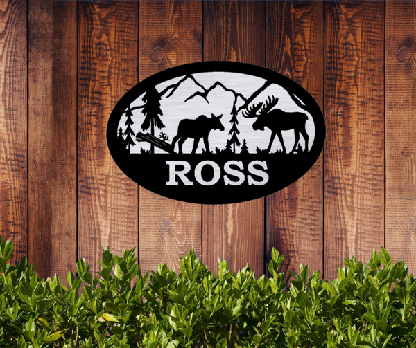Moose Fan Oval Monogram