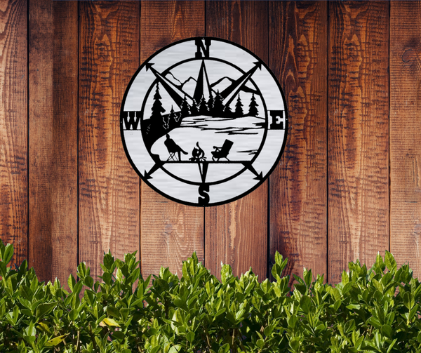 Campfire Lakeside Compass Wall Decor