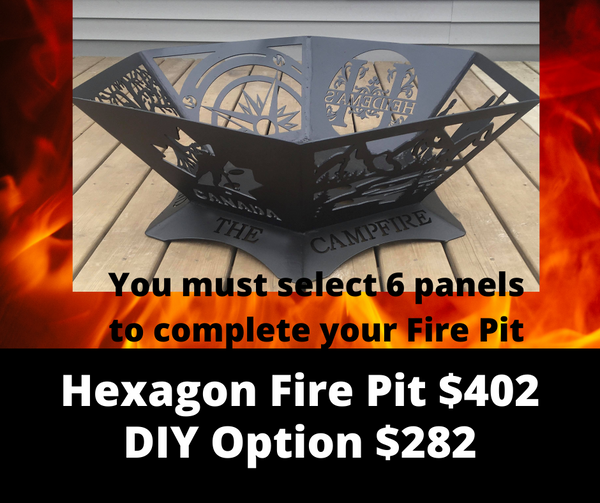 Mountain Elk- Hexagonal Bowl Fire Panel