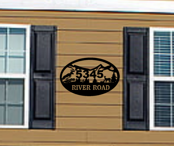 Deer Oval Address Sign