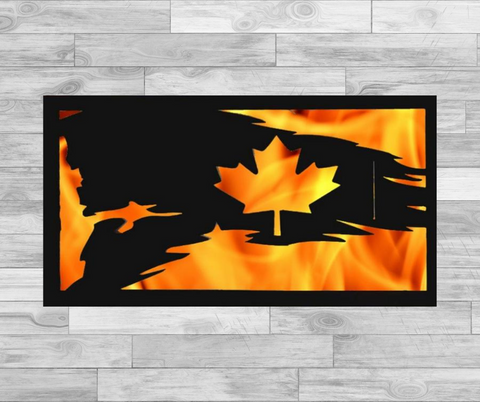Canadian Flag - Hexagonal Bowl Fire Panel