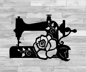 Vintage Inspired Sewing Machine Rose Motif
