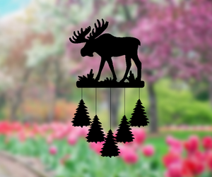 Solitary Bull Moose Wind Decor Windchime