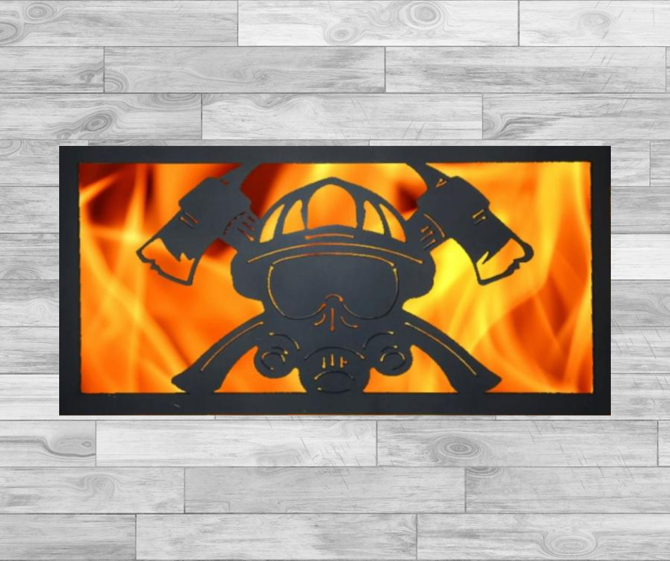 Fireman Helmut, Mask and Axe - Fire Panel