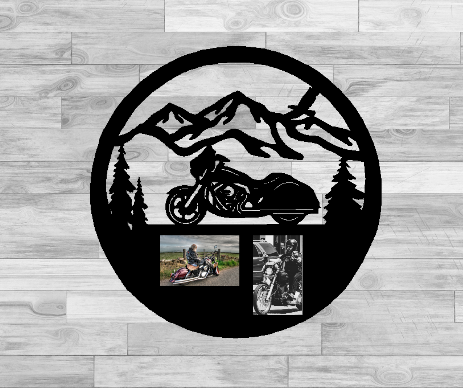 Motorcycle Scene Picture Frame