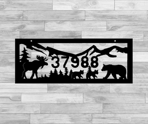 Wildlife - Moose and Bear Address Sign