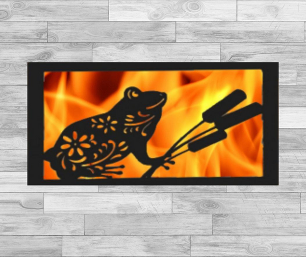Frog Floral with Bull Rushes - Fire Panel
