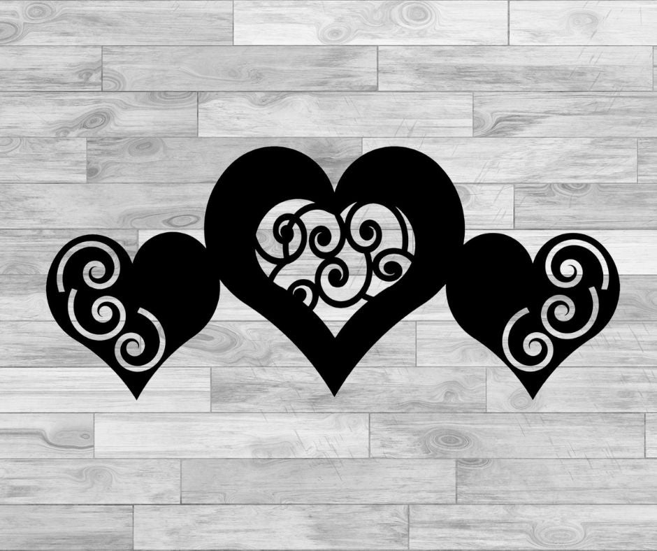 Two Hearts Make One Heart Trio Wall Decor
