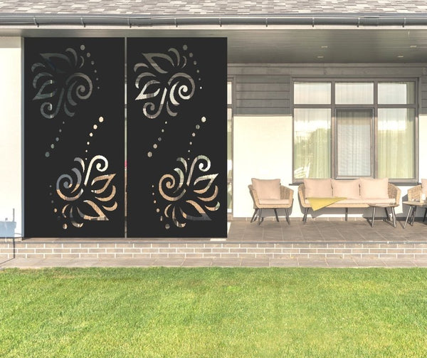 Floral Lines Privacy Screen Panel