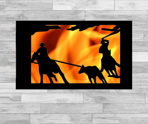 Team Roping Rodeo Fire Panel