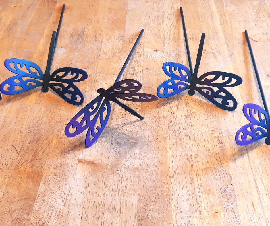 Mini Dragonfly Garden Stakes - Set of 5