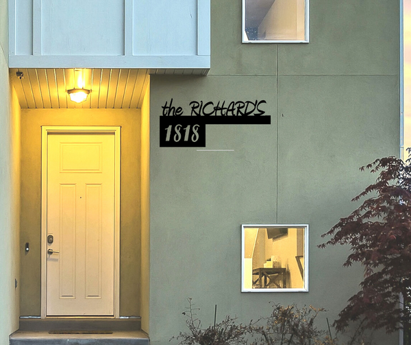 Minimalist Beauty Surname Home Address Sign
