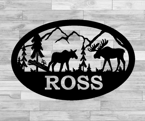 Moose Fan Oval Monogram