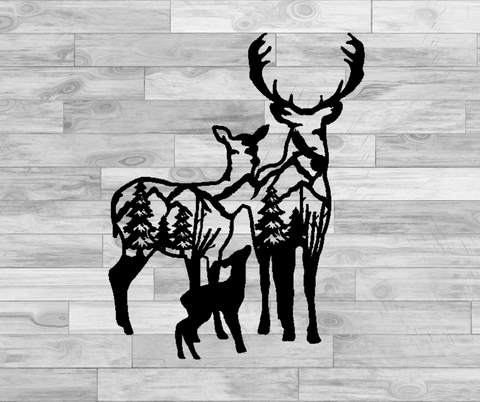 Scenic Outdoors Deer Family Wall Decor