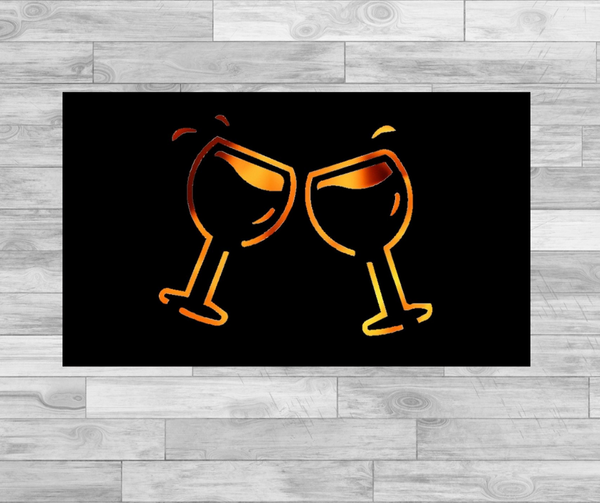 Cheers Wine Glasses - Hexagonal Bowl Fire Panel
