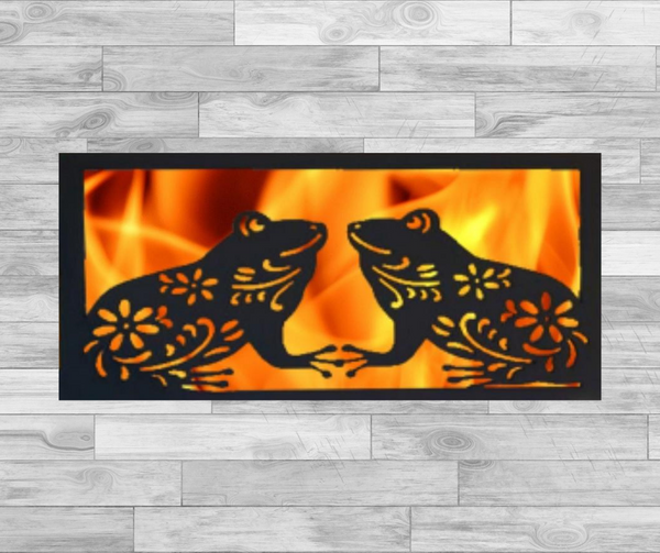 Floral Frogs - Hexagonal Bowl Fire Panel